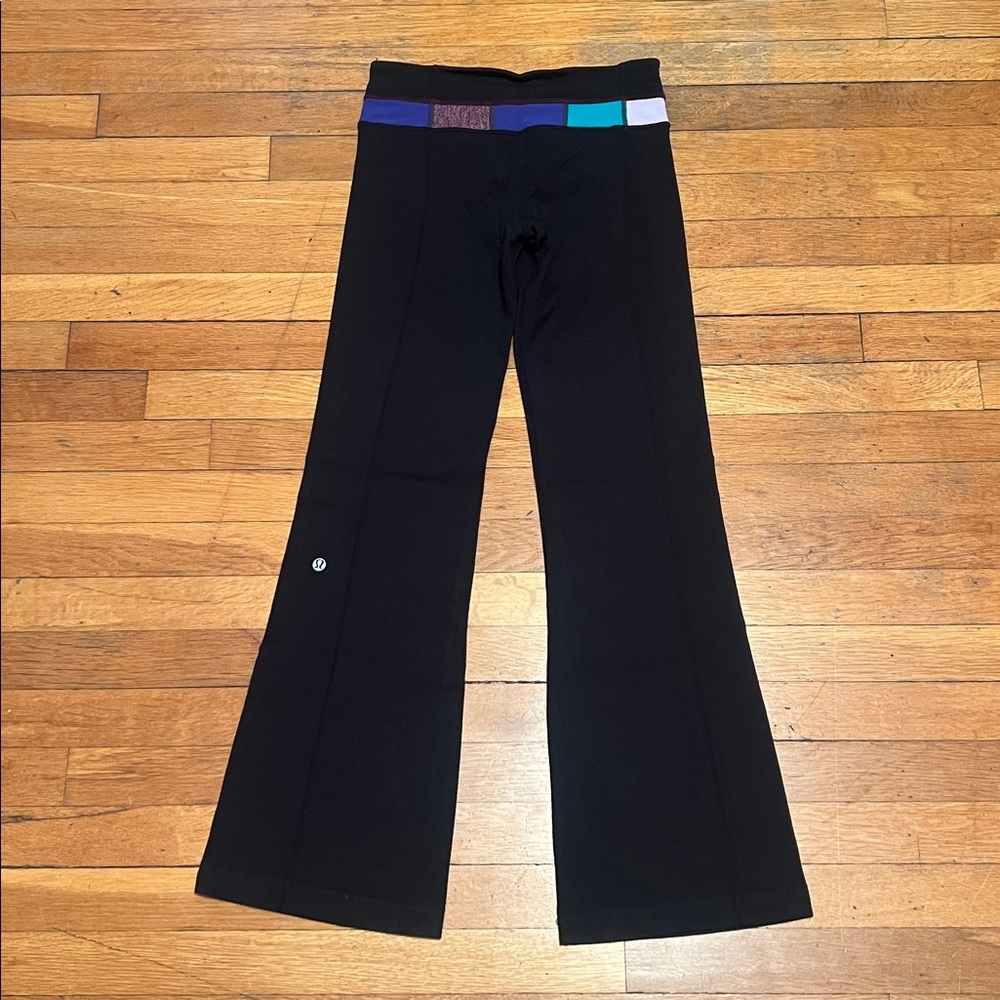 Lululemon The Groove Flare Pants in Black & Quilt, Women’s size 4 - Picture 13 of 14